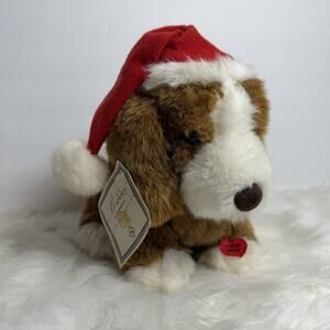 Russ Barkley Musical Christmas Basset Hound Plush Barks Holiday Carols Vtg WORKS